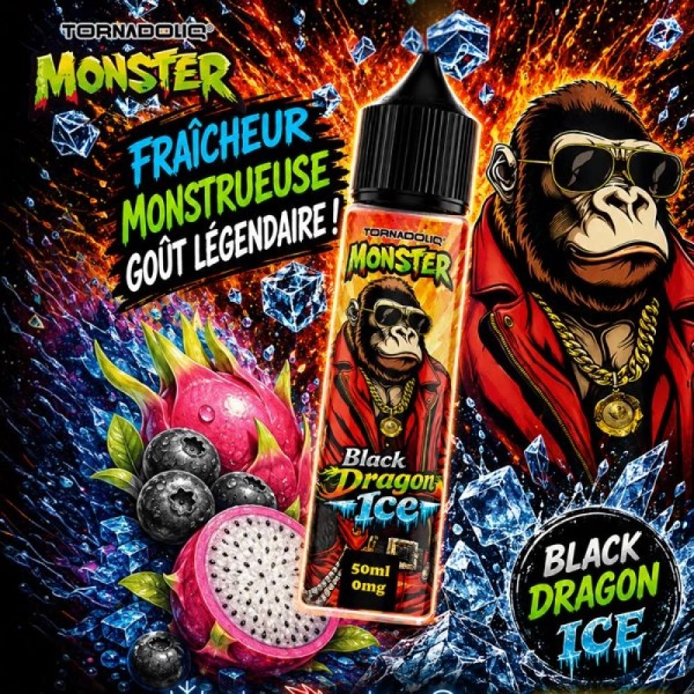 Black Dragon Ice (Blackcurrant Dragon Fruit Ice) 0mg 50ml - Monster by Tornadoliq