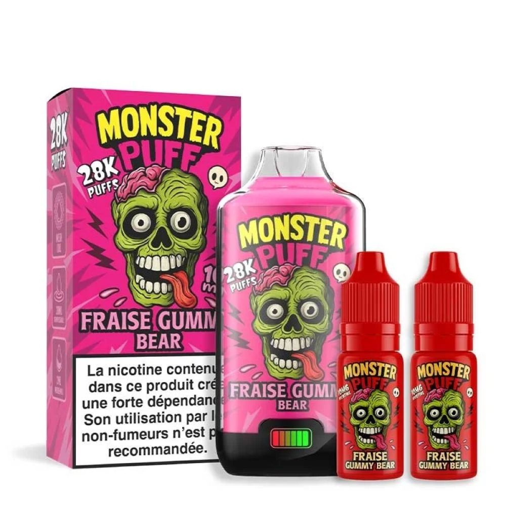 PUFF - Monster Puff 28K- fraise gummy bear - 20MG