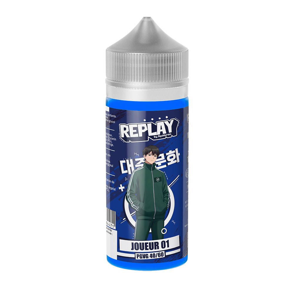 Replay - Joueur 01 - Fraise, Kiwi, Grenade - 100ML - 0mg
